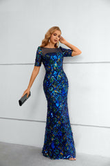 Sparkly Midnight Blue Formal Prom Evening Dress EN5614