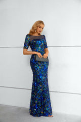 Sparkly Midnight Blue Formal Prom Evening Dress EN5614