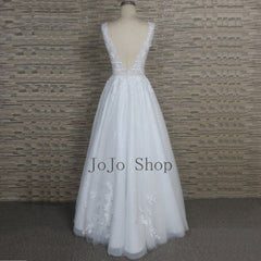 Sparkly Ball Gown Wedding Dress with Lace QT1335