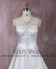 Strapless Satin A-line Dress with Lace | QT815001