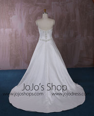 Strapless Satin A-line Dress with Lace | QT815001