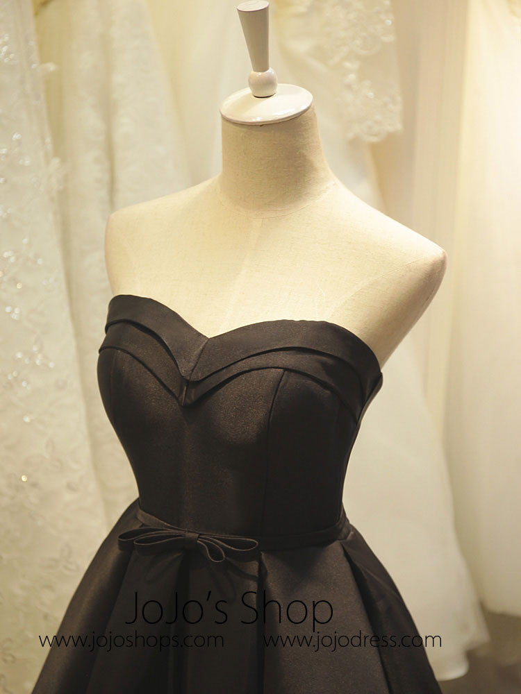Little Black Satin Formal Dress 