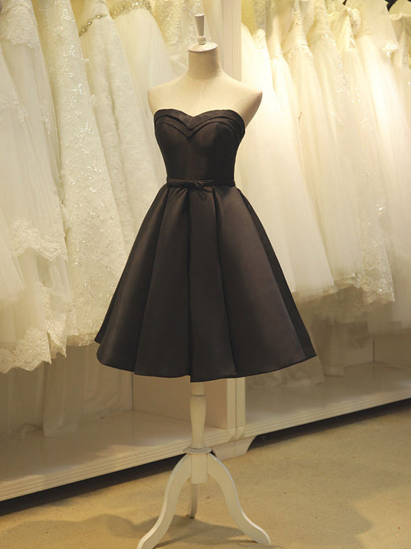 Little Black Satin Formal Dress 