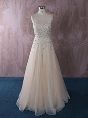 Strapless Slim A-line Champagne Dress Reception Dress | QT815009