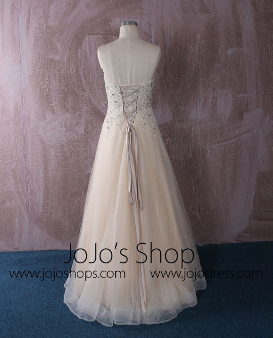 Strapless Slim A-line Champagne Dress Reception Dress | QT815009