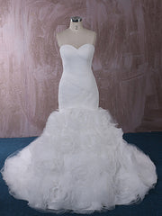 Strapless Fit and Flare Dress with Rosette Ruffle Skirt | QT1815014