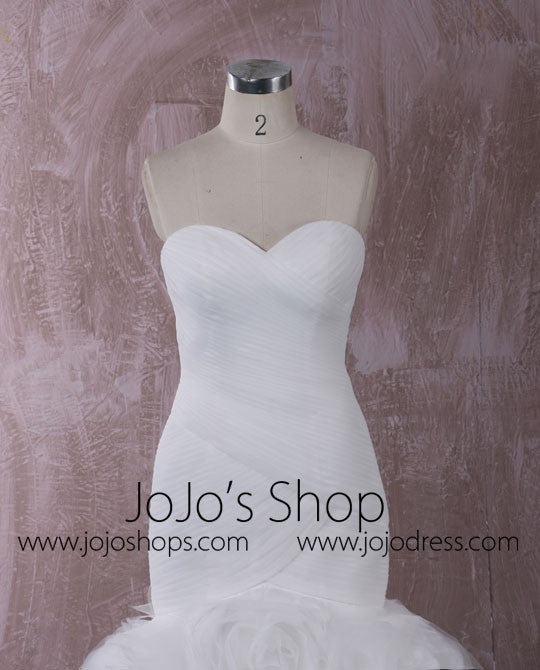 Strapless Fit and Flare Dress with Rosette Ruffle Skirt | QT1815014