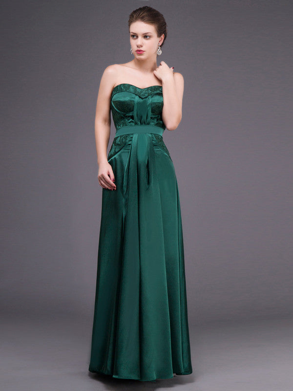 Strapless Forest Green Long Formal Prom Dress