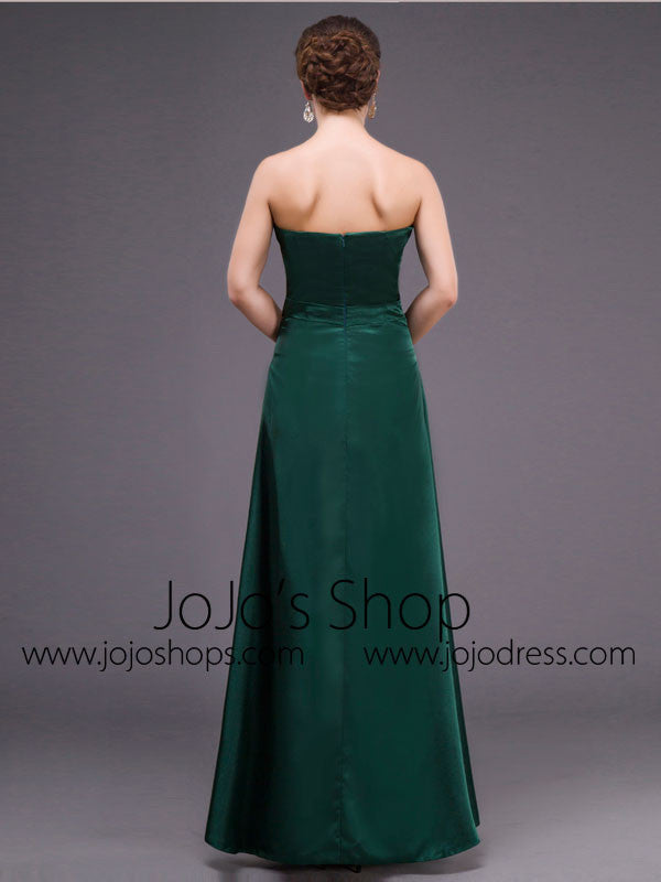 Strapless Forest Green Long Formal Prom Dress