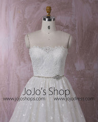 Classic French Alencon Lace Ball Gown Dress | QT85205