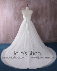 Classic French Alencon Lace Ball Gown Dress | QT85205