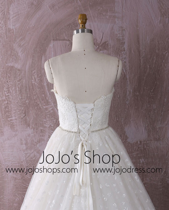 Classic French Alencon Lace Ball Gown Dress | QT85205