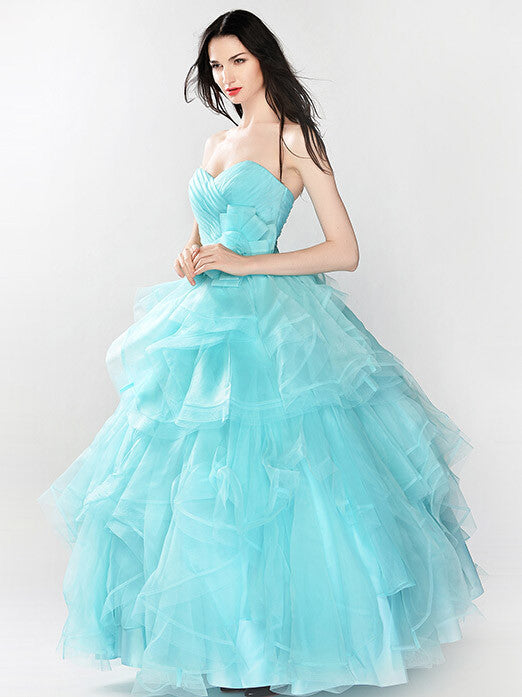 Strapless Ice Blue Ball Gown Prom Formal Dress | RS3015
