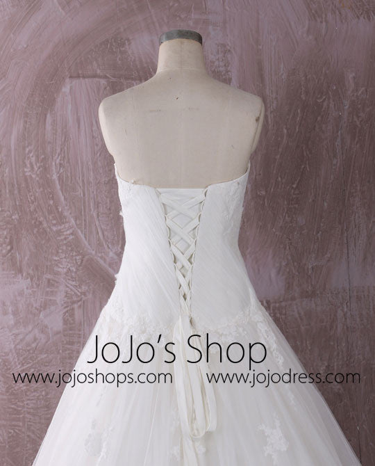 Strapless Lace Dress with Sweetheart Neckline and Empire Waist | QT85285