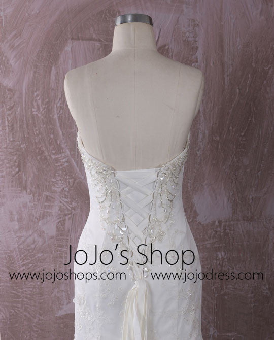 Strapless Mermaid Lace Dress with Jeweled Bodice | QT85856