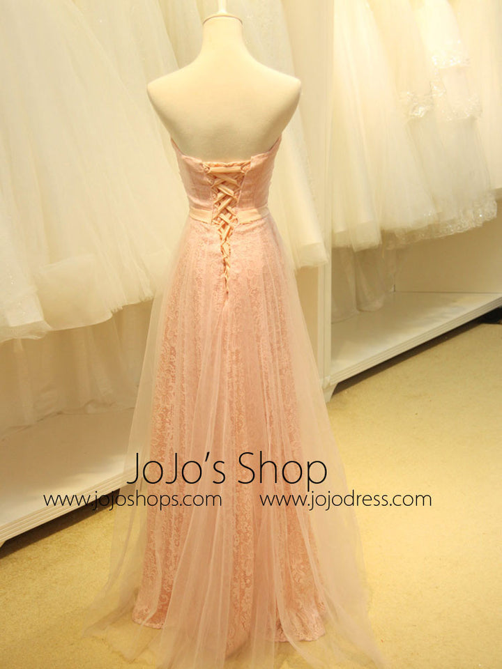 Strapless Blush Pink Fairy Tale Bridesmaid Dress