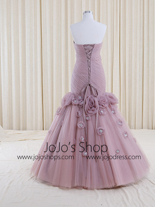 Strapless Purple Mermaid Wedding Dress | RS3006