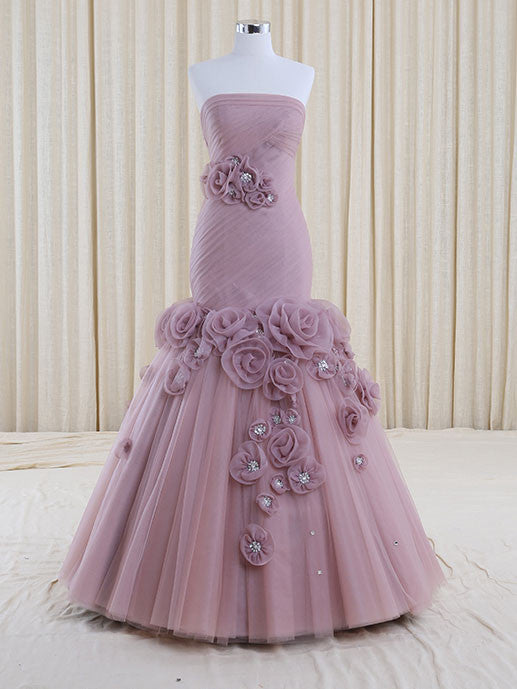 Strapless Purple Mermaid Wedding Dress | RS3006