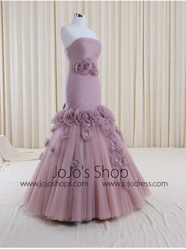 Strapless Purple Mermaid Wedding Dress | RS3006