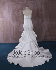 Strapless Satin Mermaid Dress with Tiered Ruffle Skirt | QT815003