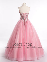 Strapless Pink Ball Gown Evening Dress with Sparkly Bodice | RS3007