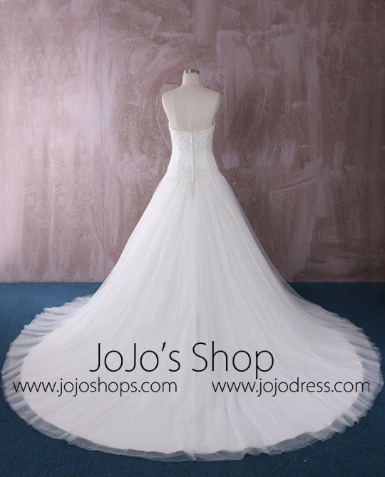 Timeless Ball Gown Lace Dress with Dropped Waist | QT85364