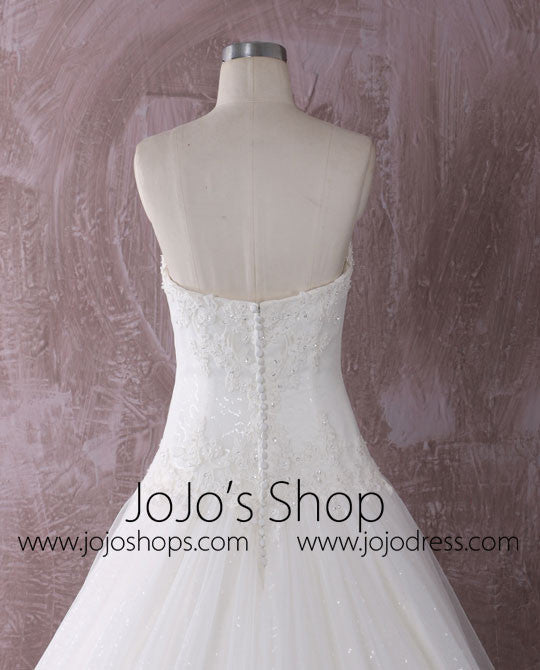 Timeless Ball Gown Lace Dress with Dropped Waist | QT85364