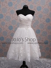 Strapless Short Lace Reception Dress DV2047