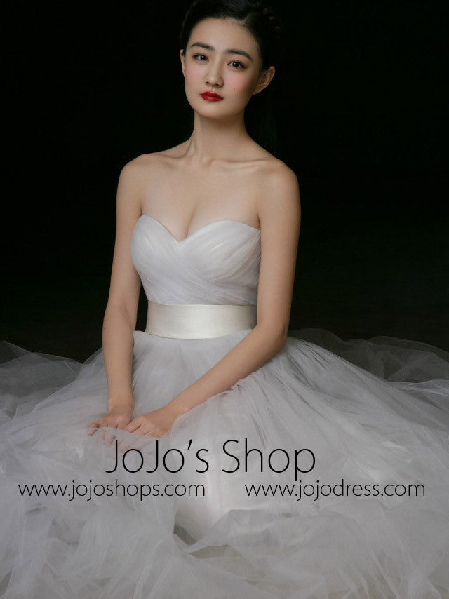 Strapless Tulle A-line Dress with Sweetheart Neckline | RS3003