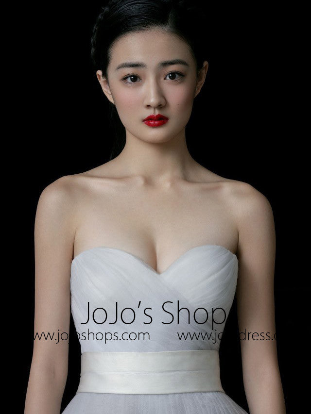 Strapless Tulle A-line Dress with Sweetheart Neckline | RS3003