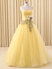 Yellow Strapless Home Coming Dress