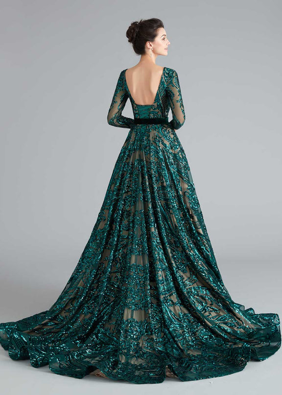 Teal Sequin Shimmery A-line Home Coming Prom Dress – JoJo Shop