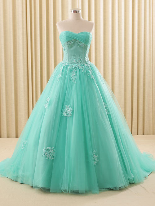 Turquoise Lace Ball Gown Dress | RS6805 Tur