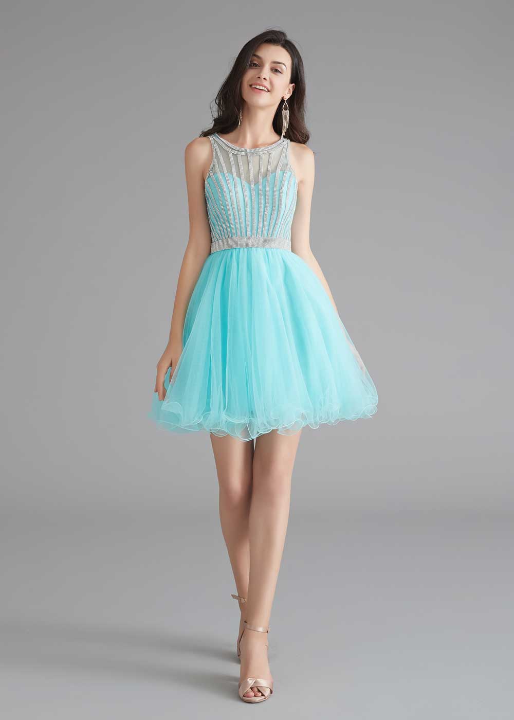 Chic Short Turquoise Tulle Evening Dress Size 2 / Turquoise Chic Short Turquoise Tulle Evening Dress Size 2 / Turquoise