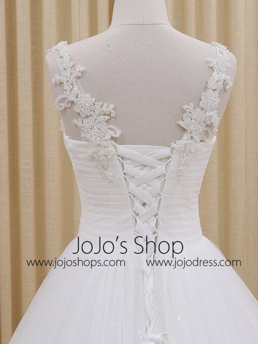 V Neck Tulle and Lace Ball Gown Dress | RS3008