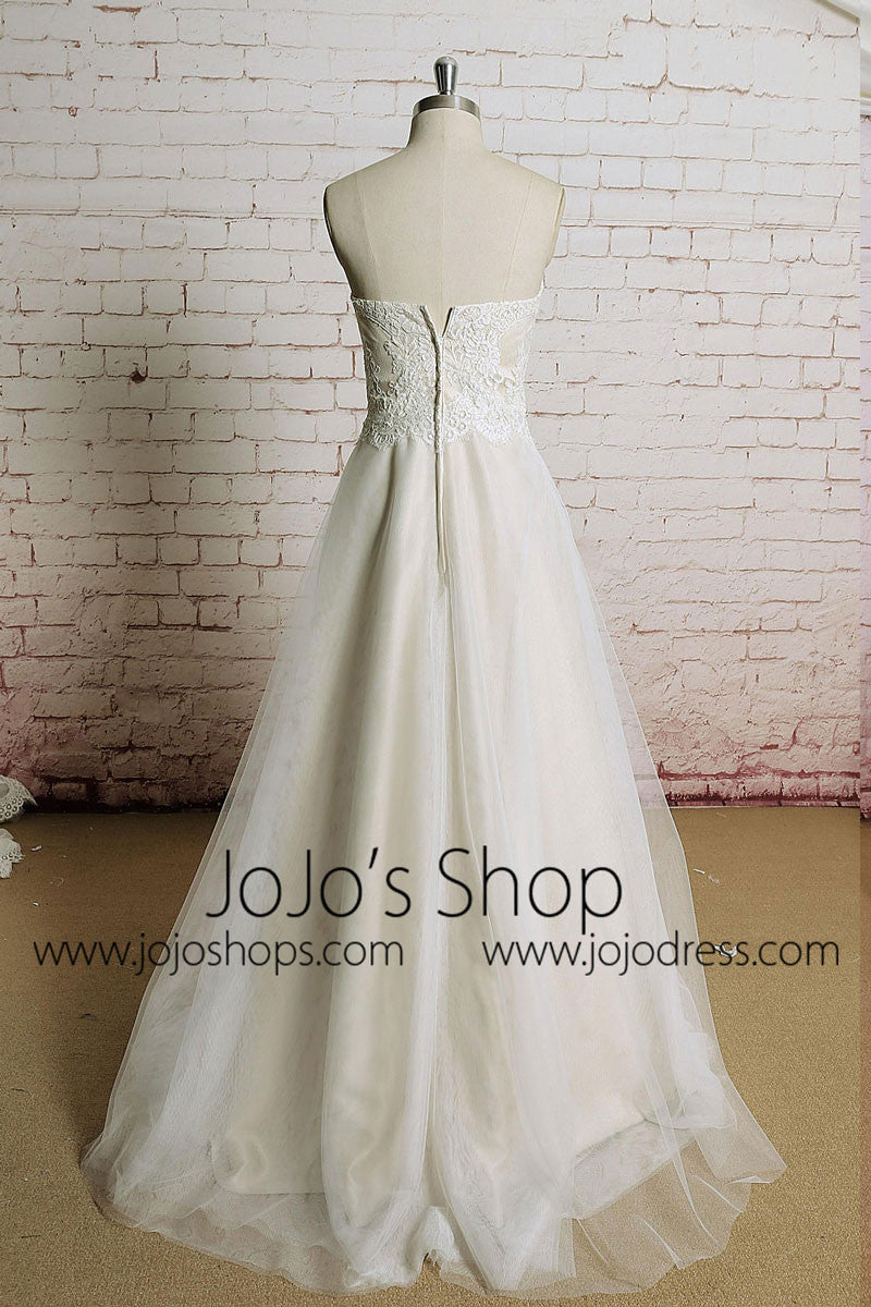 Strapless Vintage Style French Alencon Lace Dress | EE3005