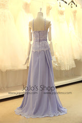 Violet Grecian Chiffon Formal Prom Evening Dress 