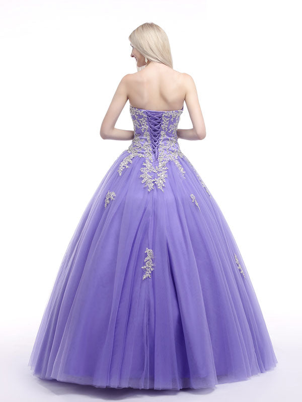 Lavender Strapless Princess Ball Gown Formal Dress 