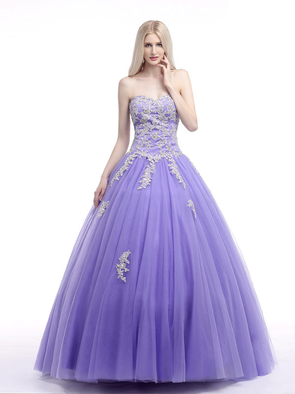 Lavender Strapless Princess Ball Gown Formal Dress 