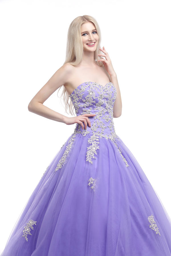 Lavender Strapless Princess Ball Gown Formal Dress 