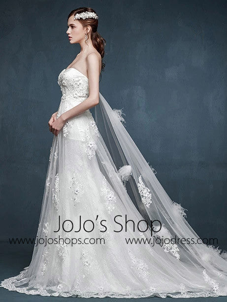 Whimsical Strapless Lace Dress