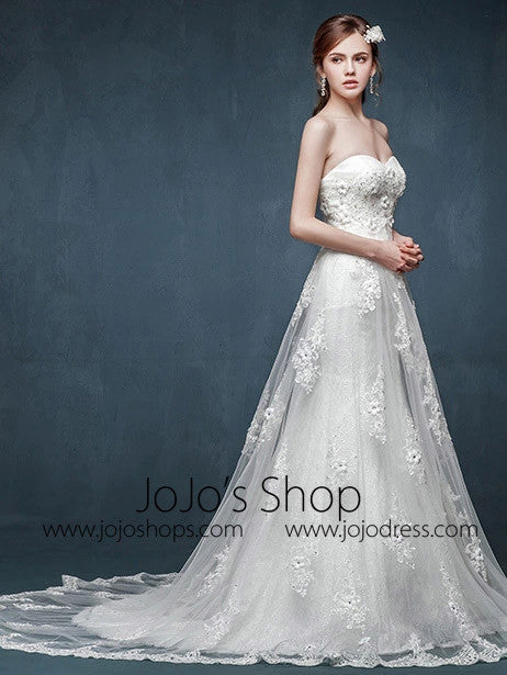 Whimsical Strapless Lace Dress