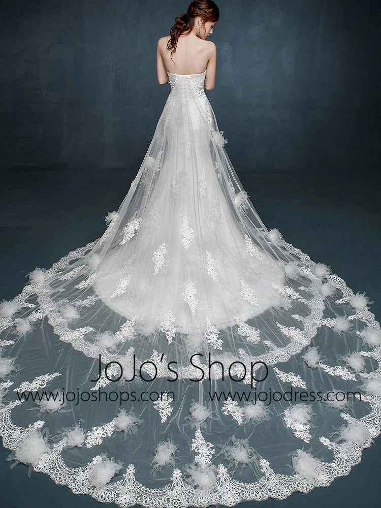 Whimsical Strapless Lace Dress