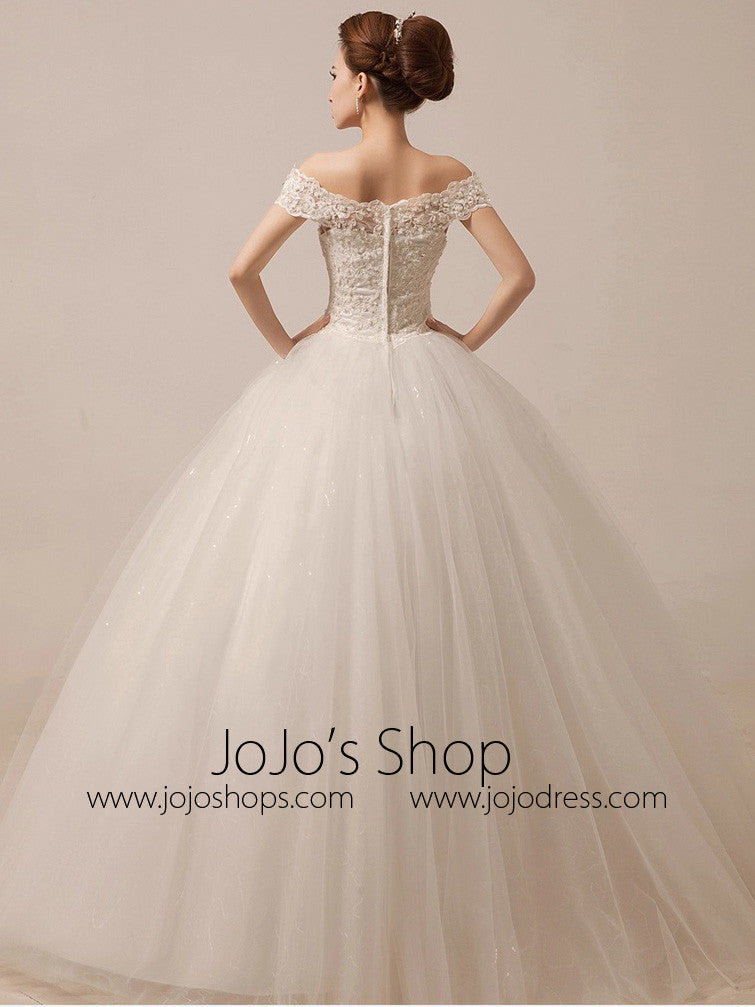 Off Shoulder Ball Gown Wedding Dress Debutante Dress