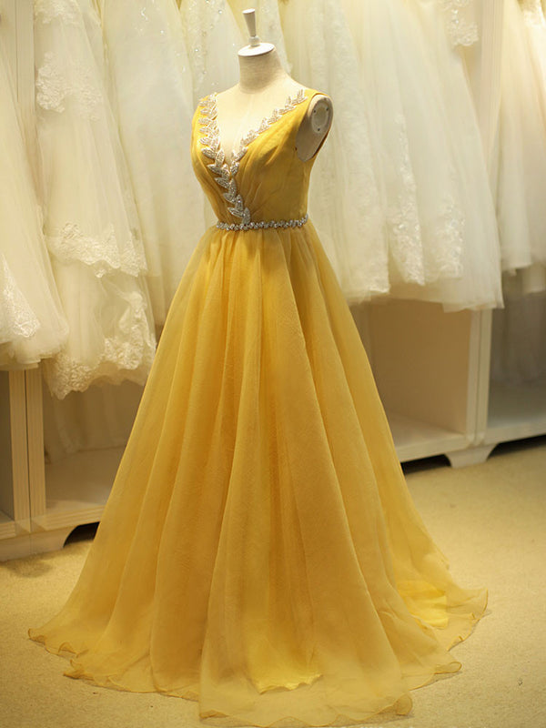 Yellow Ball Gown Prom Formal Dress